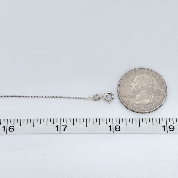 Box Chain Necklace | Vintage Italy Sterling Silver 925 | 18" - Picture 2 of 3